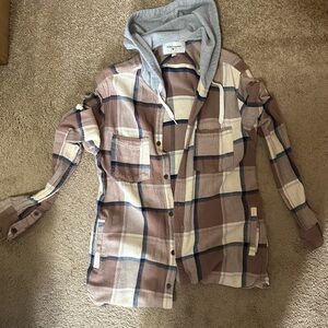 Modern Amusement Checkered Hooded Top